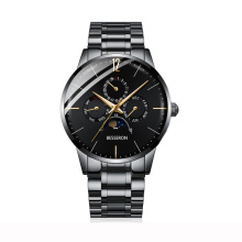 Top quality transparent men moonphase automatic watch multi-function japan movt chronograph watches